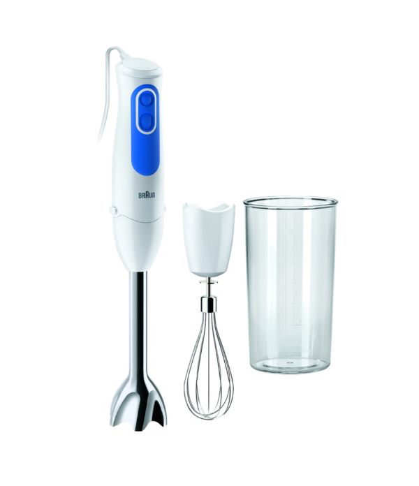 Braun Frullatore ad Immersione MQ3005WH 2 Velocità 700W Bianco/Blu