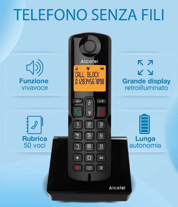 Telefono Cordless Alcatel S280 Duo Black